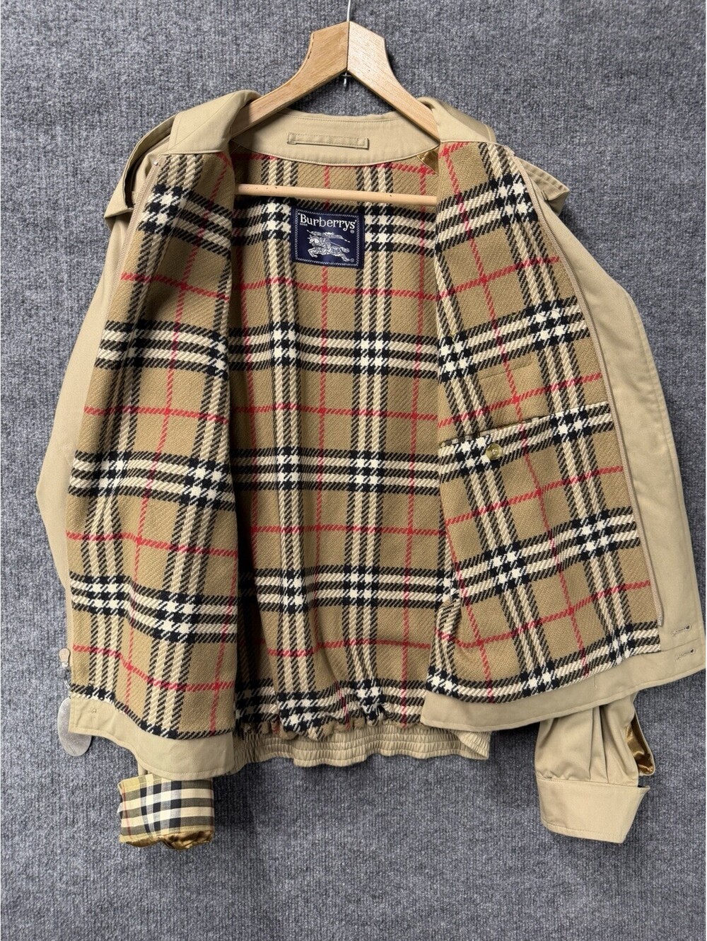 VTG Burberrys London Harrington Jacket Nova Check Wool Lined Bomber Jacket ❤️